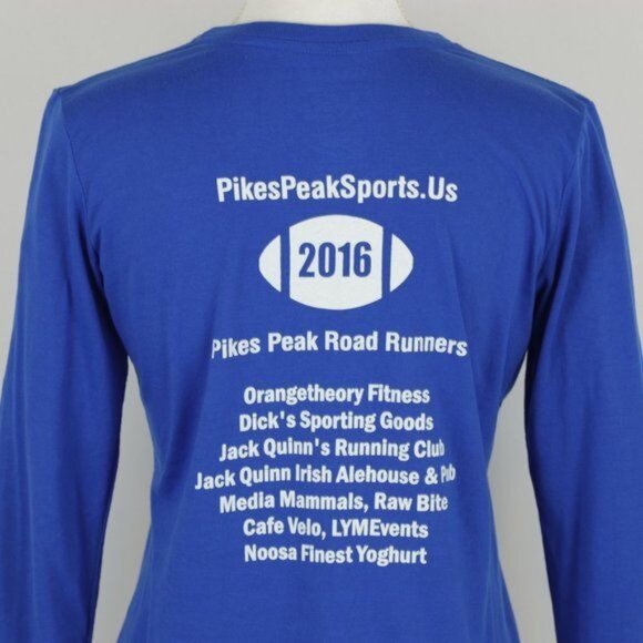 Gildan Performance Women's Medium Blue Graphic Crewneck Long Sleeve Tee - Picture 4 of 5